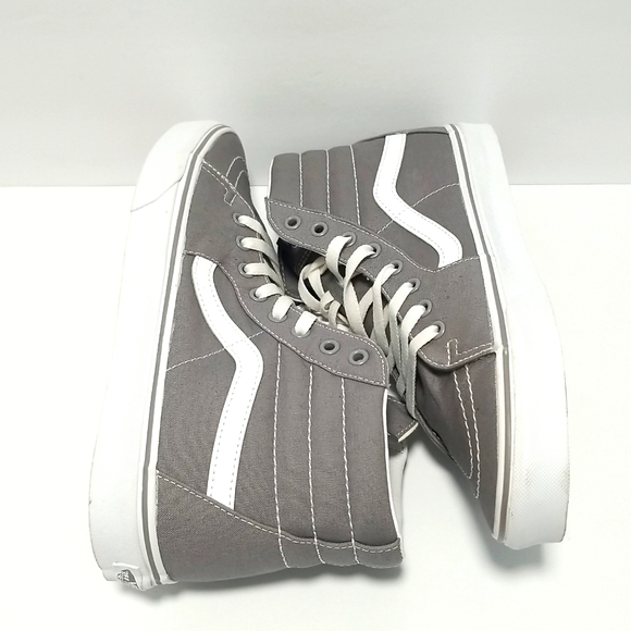 VANS Men's Skateboard Shoe, High Top Grey Canvas Size 10  Off the Wall - Picture 6 of 14